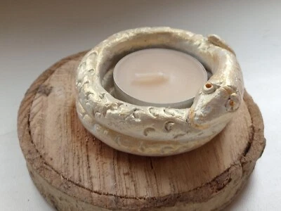 Set.Snake-shaped candlestick, tea light, saw cut.Handmade. decor. - Image 1 of 4