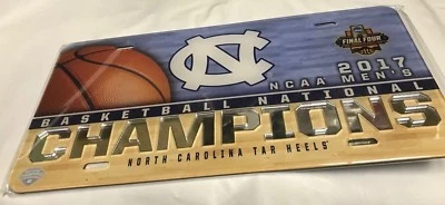 Placa de licencia de los campeones de la NCAA de los campeones de la NCAA de Carolina del Norte 2017 Foto 1 de 2