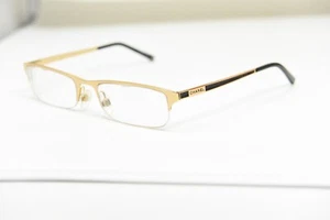 CHANEL Vintage RARE! Gold Rectangle Half Rim Eyeglasses Made in Italy Q2109 C133 - Picture 1 of 23