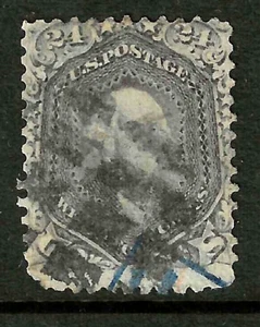 Sc #99 Split Grill ? Cancelled Spacefiller 24 Cent Washington 1867-1868 US 28F47 - Picture 1 of 4