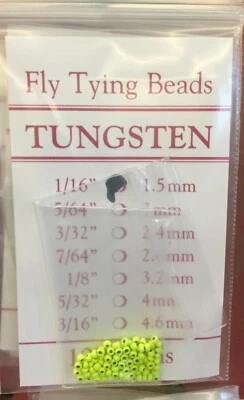  Cuentas de tungsteno 100 quilates Chartreuse todos los tamaños 1/16 a 3/16  Foto 1 de 4