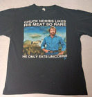 Grand T-shirt Chuck Norris 2011 il aime sa viande si rare qu'il ne mange que des licornes