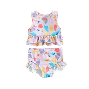 Baby Infant Swimsuit Girl Toddler Bathing Beach Bikini Tankini Swimwear Suit - Picture 1 of 14