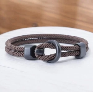 Fashion Rope Bracelet Mens Fashion Jewellery Double Layer Camping Knot Bracelets - Picture 1 of 33