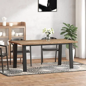 170x90x75cm Dining Table Solid Acacia Wood High-Quality Industrial Vintage Q0V9 - Picture 1 of 6