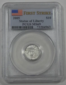 2005 USA $10 Statue of Liberty PCGS MS69 First Strike Label 1/10oz 9995 Platinum - Picture 1 of 4