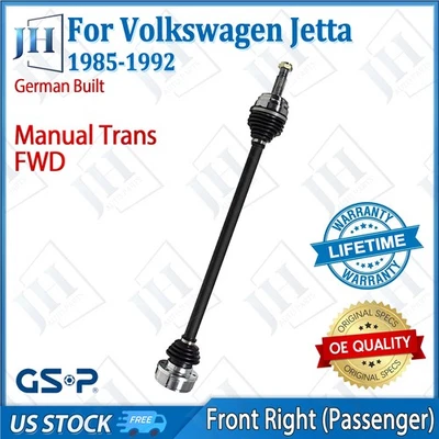 Eje CV pasajero delantero derecho original para Volkswagen Jetta Golf 1985-92 tracción delantera Foto 1 de 4