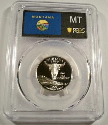 2007-S 25c SILVER PCGS PR70DCAM MONTANA QUARTER PROOF DEEP CAMEO PR 70 DC MT - Image 1 of 4