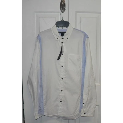 Marc by Marc Jacobs Para Hombres Manga Larga Calce Encogido Abotonado Blanco/Azul XS $188 Foto 1 de 3