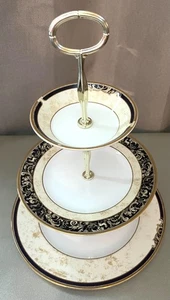 Wedgwood Cornucopia 3 Tier Serving Tray English High Tea Dessert Sandwich Plates - Picture 1 of 8