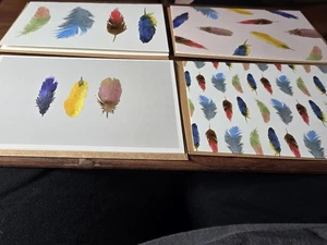 Feather Greeting Cards - 11 Cards & Envelopes In Group- Nature- Blank Inside - Picture 1 of 13
