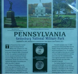 Uncirculated 2011 Pennsylvania Gettysburg National Park State Quarter Set - Picture 1 of 1