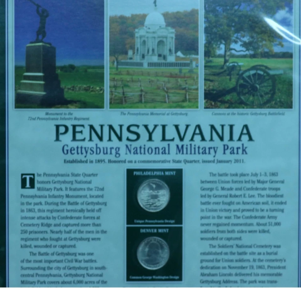 Uncirculated 2011 Pennsylvania Gettysburg National Park State Quarter Set - Image 1 of 1