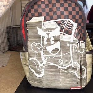 Sprayground Backpack DRIPPY MONEYBOY STACKS DLXR BACKPACK Beige - Picture 1 of 11