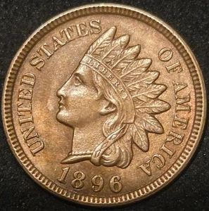 1896 Indian Head Cent - Stempelglanz RB - besseres Datum - KOSTENLOSER VERSAND - Bild 1 von 3