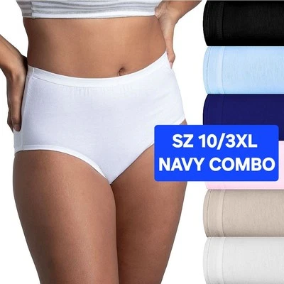 SZ 10 3XL Fruit of the Loom SIGNATURE HI-CUTS  COMBO TWO Navy 100% COT 6PKS+Gift - Image 1 of 4