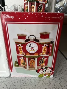 Selten 2017 Disney Mickey’s Wecker Shop beleuchtet Merry Xmas Village Abt 56  - Bild 1 von 24