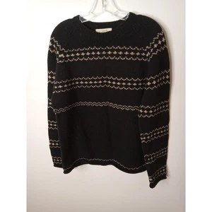 Vintage 90er J. Crew Herren Medium handgestrickt Wolle Grobstrick Rundhals Pullover Nordic D1 - Bild 1 von 6