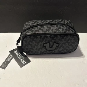 Bolsa de aseo True Religion CODA para hombre negra/gris con logotipo de herradura 2 botellas de viaje - Imagen 1 de 4