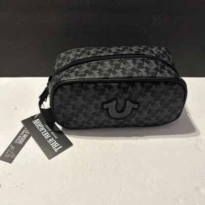 Bolsa de aseo True Religion CODA para hombre negra/gris con logotipo de herradura 2 botellas de viaje Foto 1 de 4