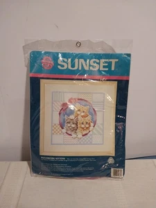 Vintage Sunset “Patchwork Kittens” 12064 Needlepoint Kit New Cats Needlework - Picture 1 of 2