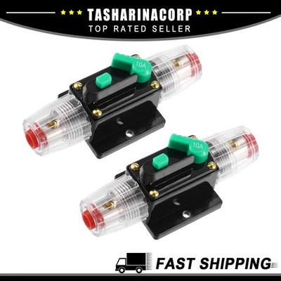 Pieza de 2 Disyuntores Coche DC 12V- 48V 10Amp con Protector Portafusibles Foto 1 de 4