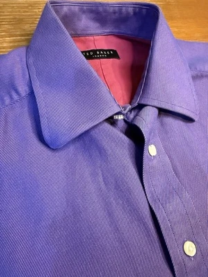 Camisa de vestir Ted Baker para hombre 15 1/2 34/35 púrpura rosa Londres preppy academia trabajo Foto 1 de 4