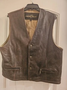 VTG RARE STRUCTURE BROWN MEN LEATHER VEST SIZE XL - Picture 1 of 11