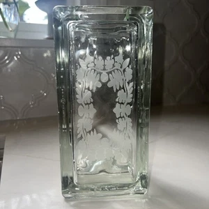 Glass Block Tile Made in West Germany Heavy Rectangle Vase Art Decor MCM Vtg - Picture 1 of 11