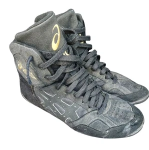 Rare Vintage Asics Rulon Black/ Gold Wrestling Shoes #JY500 Mens 10 - Picture 1 of 11