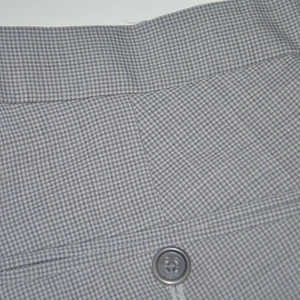 Pantalones de vestir planos BANANA REPUBLIC modernos ajustados 100 % lana grises a cuadros 34 x 30 - Imagen 1 de 4