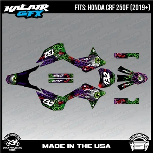 Graphics Kit for HONDA CRF250F (2019-2024) Core Series - GREEN - Picture 1 of 4