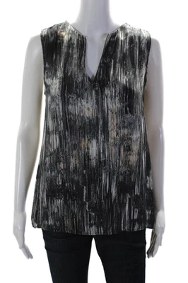 Blusa sin mangas Halston Heritage para mujer de seda cuello alto gris talla S Foto 1 de 4