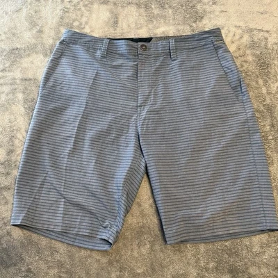 Volcom Men’s Frickin Chino Shorts Blue Striped Hybrid Skate Size 40 - Image 1 of 4