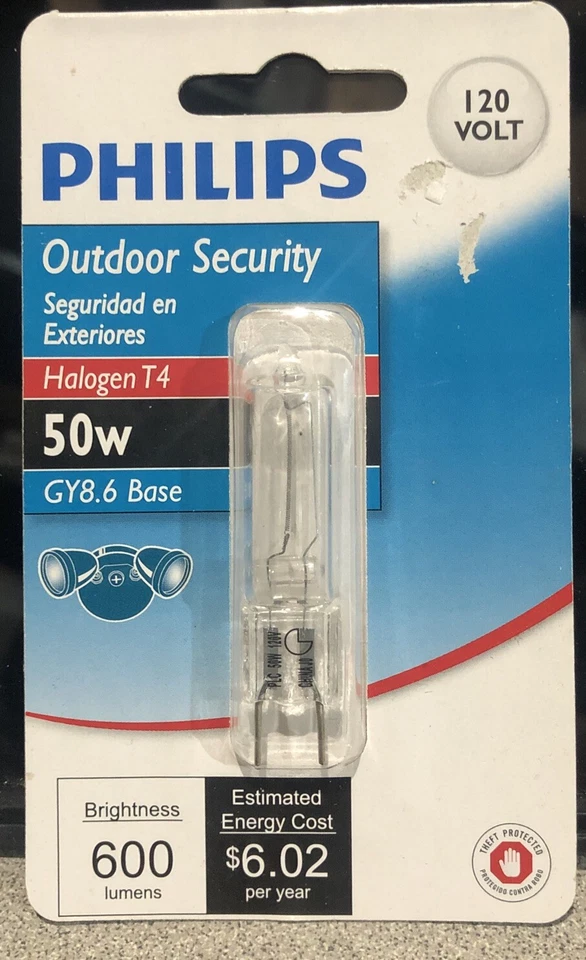 Philips 50W 120V GY8.6 Base T4 Outdoor Security Replacement Bulb 600 Lumens - Image 1 of 1