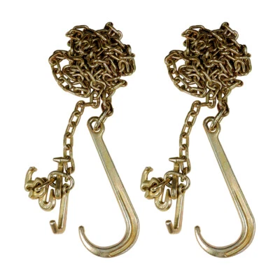 Tow Chain J-Hooks V-Chain Flatbed Truck Rollback Wrecker Carrier 5/16" X 10' G70 - Image 1 of 4