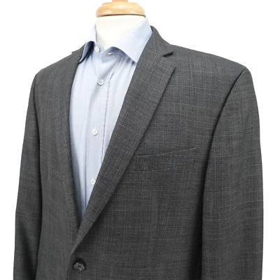 Michael Kors Dark Gray Textured Plaid Check Blazer Sport Coat Jacket 42L - Image 1 of 4