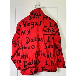 Mycra Pac Tour Reversible Jacket Size 6-8 Womens Red Black Cities - Picture 1 of 15