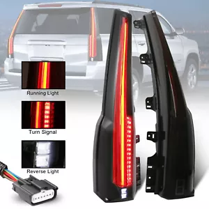 Smoked LED Tail Lights Rear Lamp For 2015-2020 Chevy Tahoe Suburban LS LT 1500 - Picture 1 of 14