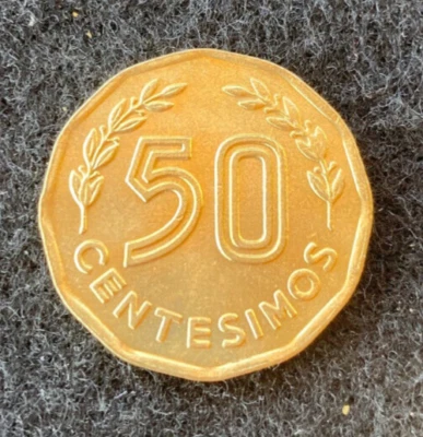 1981 Uruguay 50 Centesimos Coin Great Condition Money Old Rare Gift Fun Collect - Image 1 of 2
