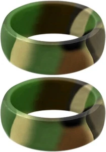 Two (2) CAMO Silicone Rings Active Wedding Band Replacement Pick Size - Picture 1 of 1