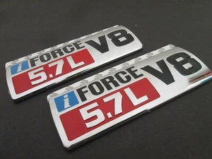 07-13 TOYOTA TUNDRA iFORCE 5.7L V8 EMBLEMS FRONT FENDER BADGES QTY 2 *METAL* - Picture 1 of 5