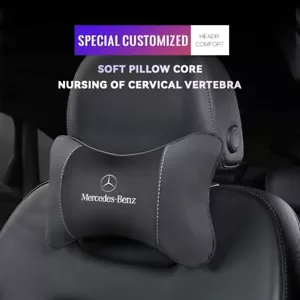 Cuscino poggiatesta per auto in pelle logo MERCEDES BENZ / AMG - Diversi Colori - Picture 1 of 15
