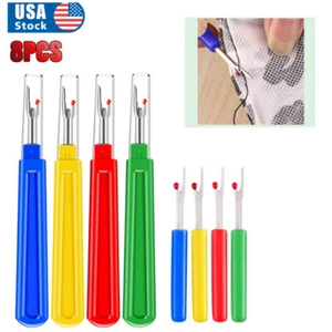 8pcs Handle Seam Ripper Stitch Unpicker Thread Cutter DIY Remover Sewing Tool - Picture 1 of 12