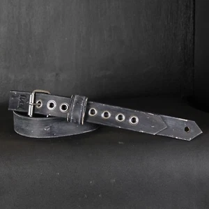 Handmade Buckle Leather Guitar Strap. Slim 1.5 inches Wide.  Aged Black - Picture 1 of 8