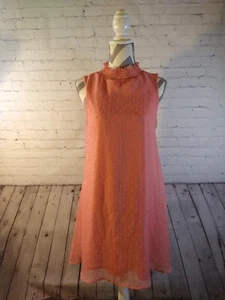 NWOT coral SIGNATURE STUDIO mock turtleneck summer BOHO swing dress - size SMALL - Picture 1 of 14