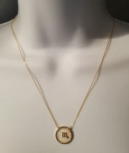 "SKORPION" Sternzeichen in den Sternen Perlmutt & CZ Anhänger mit goldfarbener Kette - Bild 1 von 8