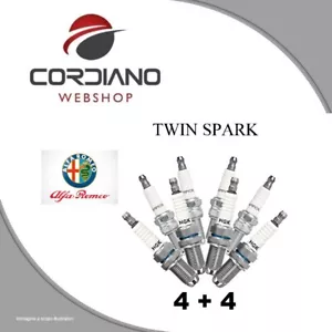 KIT 8 CANDELE ALFA ROMEO ORIGINALI TWIN SPARK 145 146 147 155 156 166 GTV - Foto 1 di 7