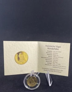 Deutschland Gedenkmünze 20 Euro 2019 D(München) Heimische Vögel Wanderfalke Gold - Bild 1 von 2