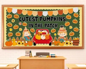 Fall Thanksgiving Classroom Bulletin Board Decorations Set Autumn Cutest Pump... - Picture 1 of 7